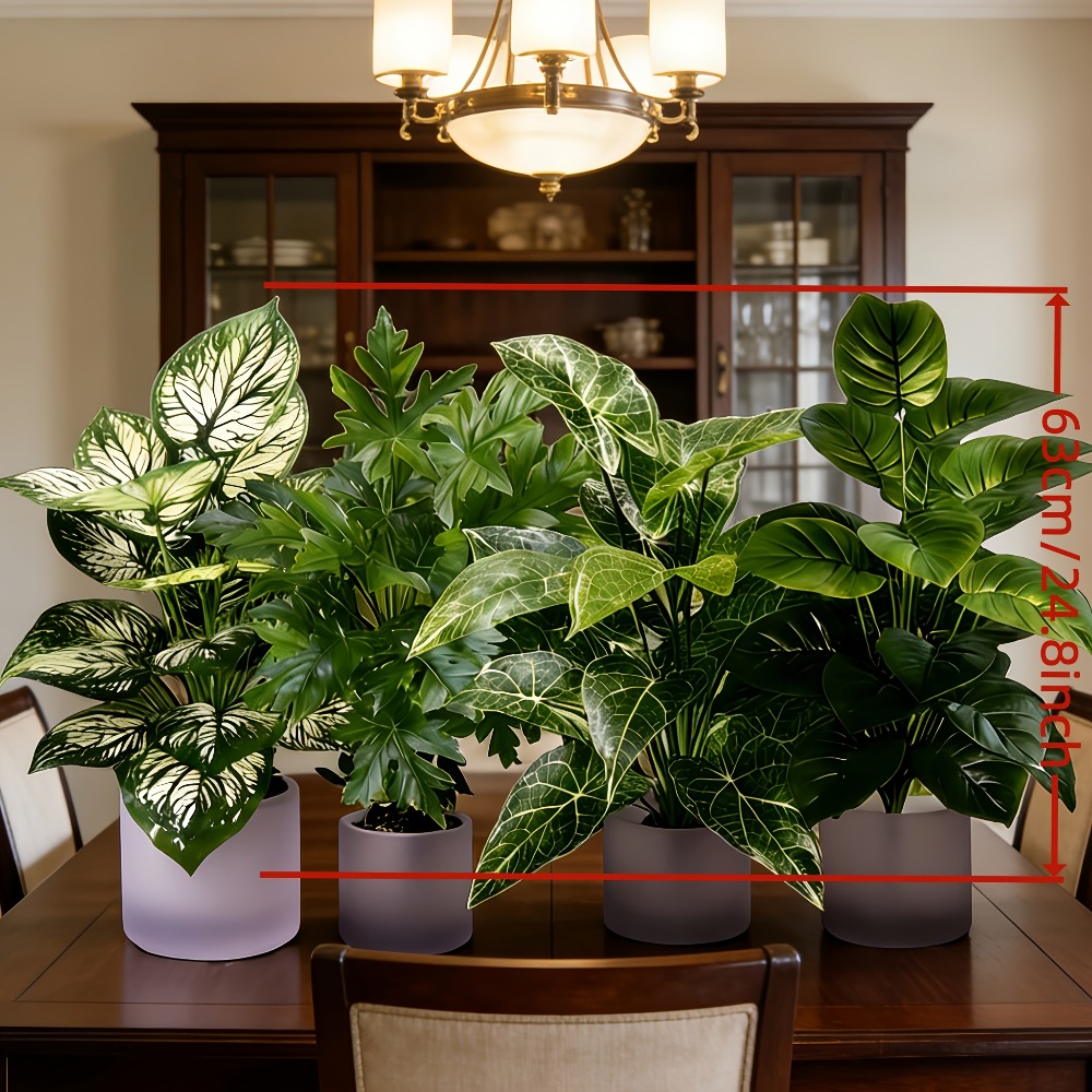 4 قطع نباتات اصطناعية بـ 48 ور - مراجعة Dracaena Marginata وسعره