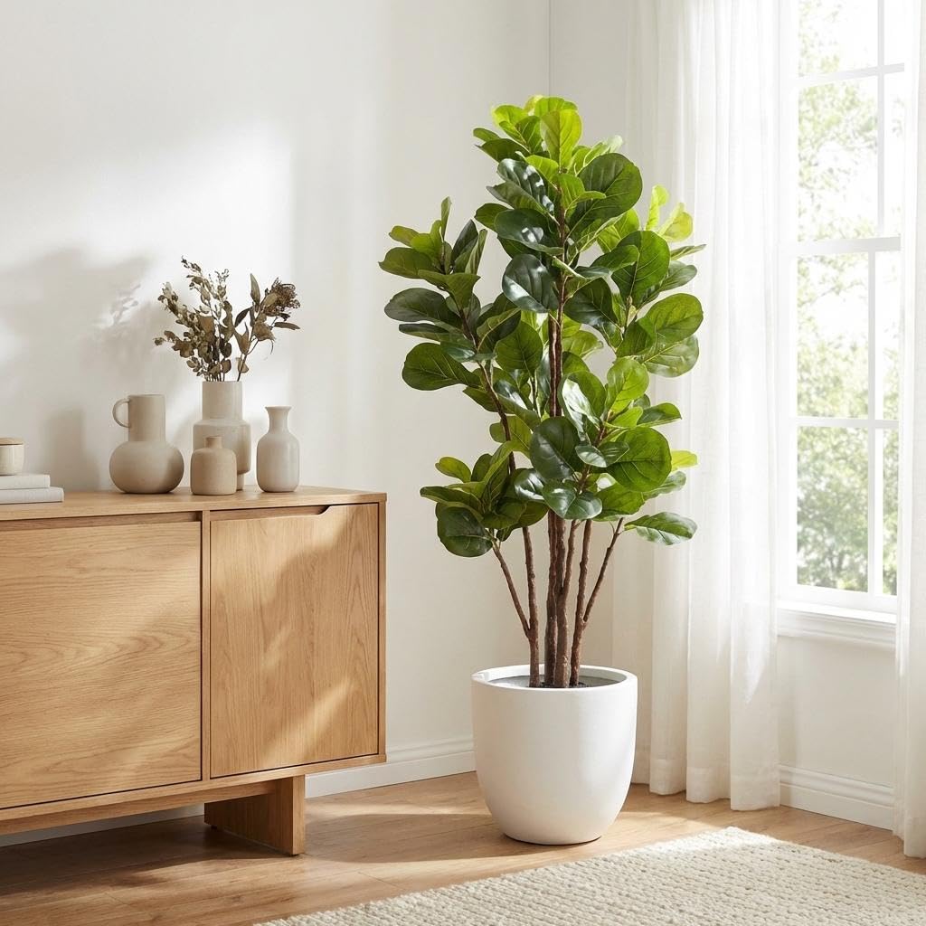 شجرة التين الاصطناعية، نباتات  - مراجعة Ficus Lyrata Tree وسعره
