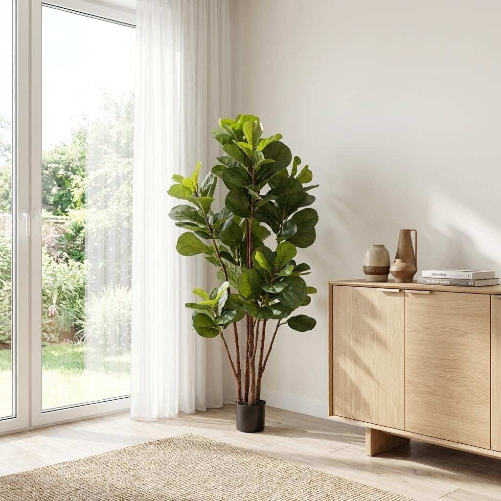 شجرة التين الاصطناعية، نباتات  - مراجعة Ficus Lyrata Tree وسعره
