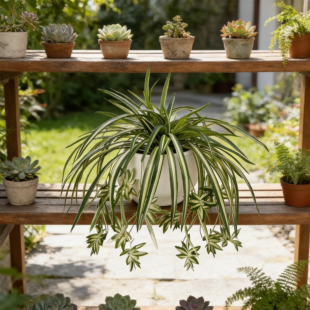 4 قطع نباتات عنكبوت صناعية معل - مراجعة Spider Plant Hanging وسعره